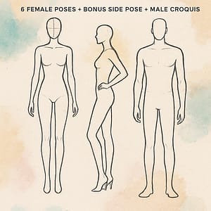 Sketch & Slay 10 Head Fashion Croquis Pack